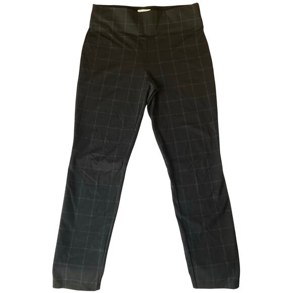 Max Studio Women Khaki Jeggings size 29 Black Plaid Tummy Control Stretch PullOn - Picture 1 of 11